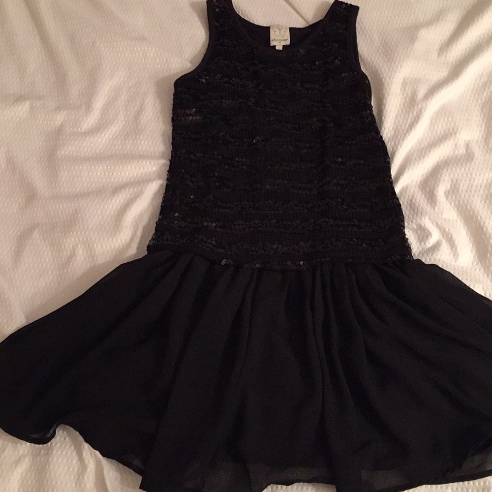 Girls black dress w/ sequins